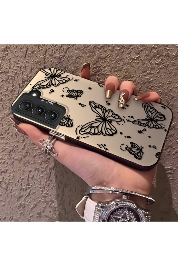 Samsung Galaxy S22 Compatible Elegant Night Style Butterfly Case, Durable Protective Case for Daily Use