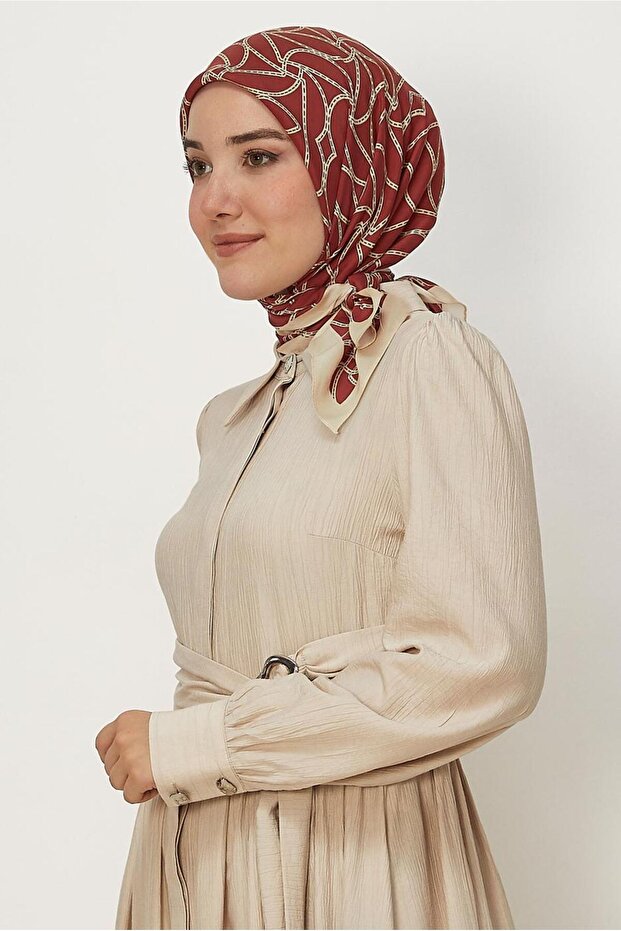 Patterned Floş Eşarp 8654