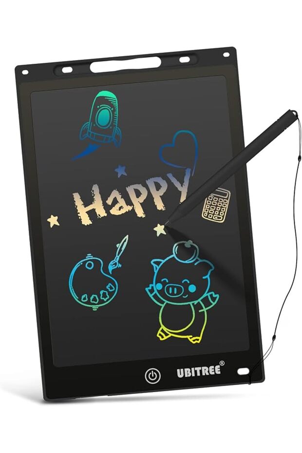 لوح كتابة إلكتروني للأطفال بشاشة LCD مقاس 12 بوصة، لوحة رسم رقمية ملونة