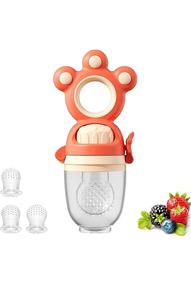 DMG Baby Food Feeder Pacifier, Baby Fruit Feeder, 2in1 Silicone Nibbler Pacifier and Teether, Infant
