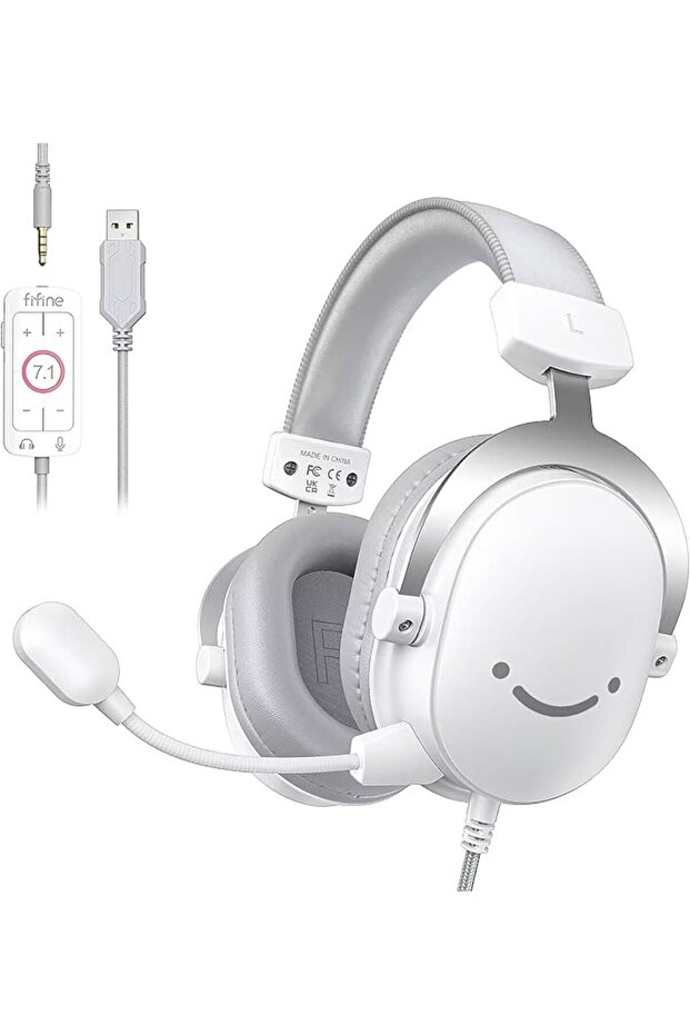 سماعة رأس سلكية للألعاب H9 مع ميكروفون، تدعم اتصال 3.5 ملم وUSB | سماعات 50 ملم، نظام صوت محيطي 7.1