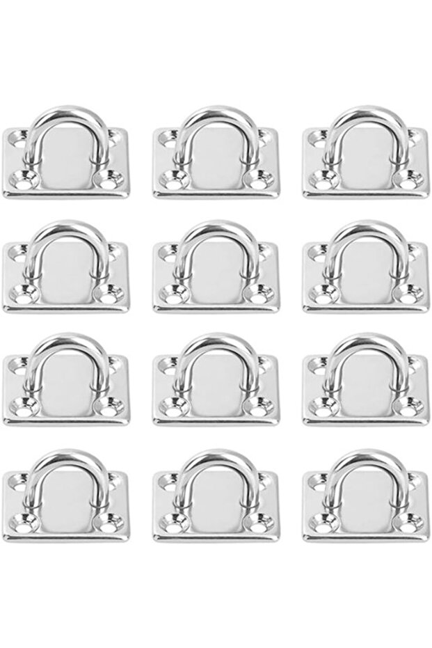 12 M5 Stainless Steel Hanging Plates - Square Mounting Hooks for Hanging Items