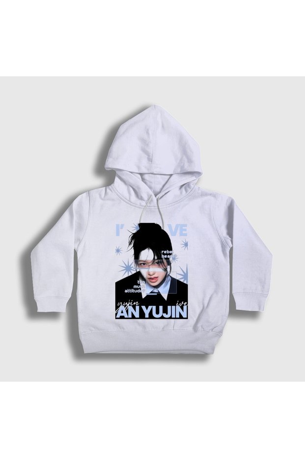 Unisex Kids White an Yujin Rebel K-Pop Ive Hooded Sweatshirt 619554Tt