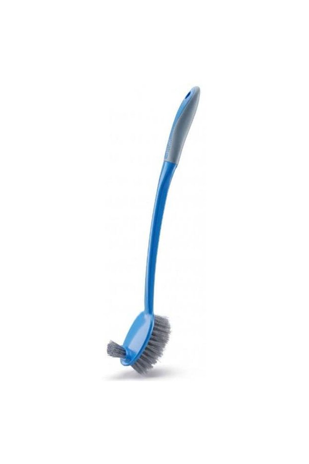 Long Handle Toilet Cleaning Brush with Dual Bristles, Cleaning Brush for Indian & Western Style Toilets | Deep Cleaning, Compact Design