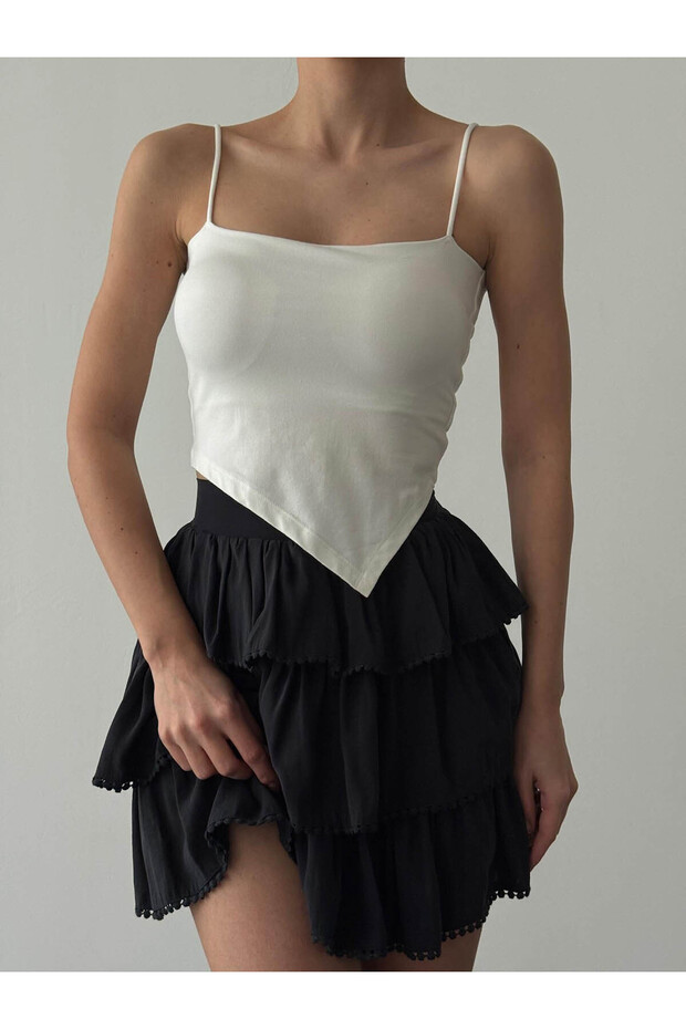 Asymmetrical Ecru Women's Athlete Top Atl01433