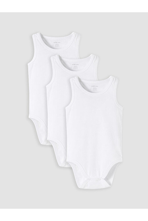 Rmz Gi̇yi̇m Farkiyla Zero Roba Collar Baby Girl Snap Fastener Bodysuit 3-Piece