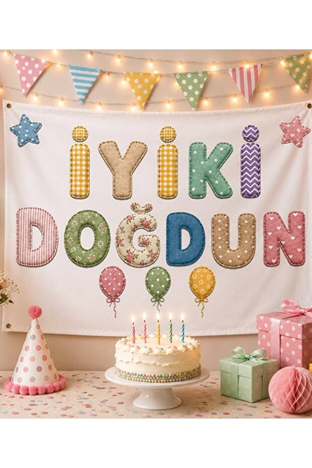 Cloth Poster Retro Happy Birthday 150*100