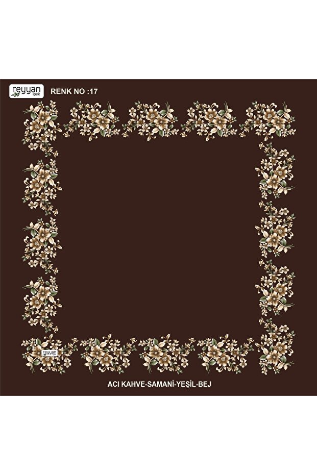 Bagged Flat Floral 90' Embroidered Yemeni Inner Tulle, 90X90 Cm, with Empty Center and Floral Edges