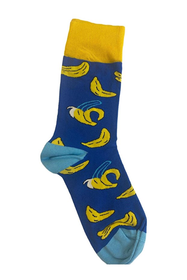 Quality Comfortable Breathable Unisex Socks with Banana Pattern (Size 41-46)