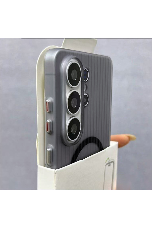 Galaxy S26 Ultra Black Frosted Clear Corrugated For Magsafe Magnetic Case For S26 S25 S24 S23 Ultr