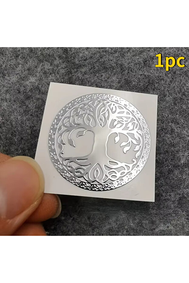 1 silver 1/2/4Pcs Tree of Life Pattern Metal Stickers, Decals for Phone Laptop Water Bottle Car Deco