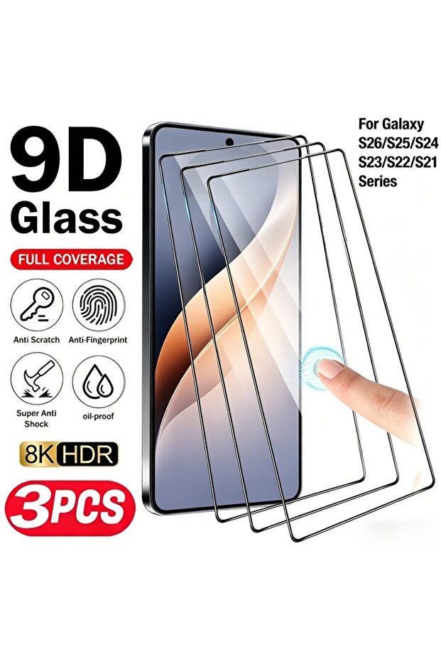 Galaxy S23 3 Pieces High Definition 3Pcs Ultra Clear Full Cover Tempered Glass for Samsung Galaxy S2