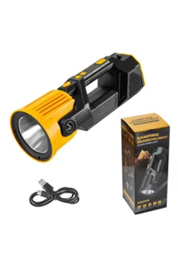 Rotatable Head Solar Powered P 50 Flashlight RGB Handheld Lantern Camping Search Light - W 5208 / Size S