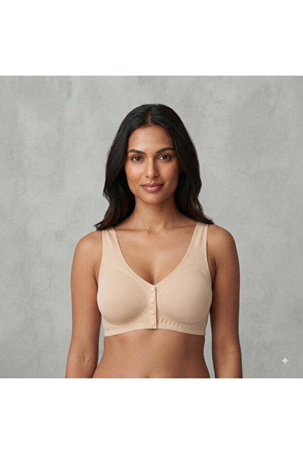 Laser Cut Ghost Bustier Bra with Front Buttons Comfortable Fabric 1St Quality