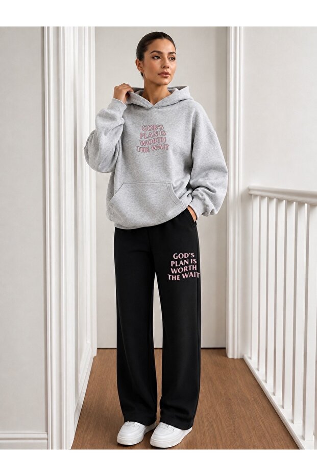 God's Plan Printed Men's Hooded Tracksuit Set