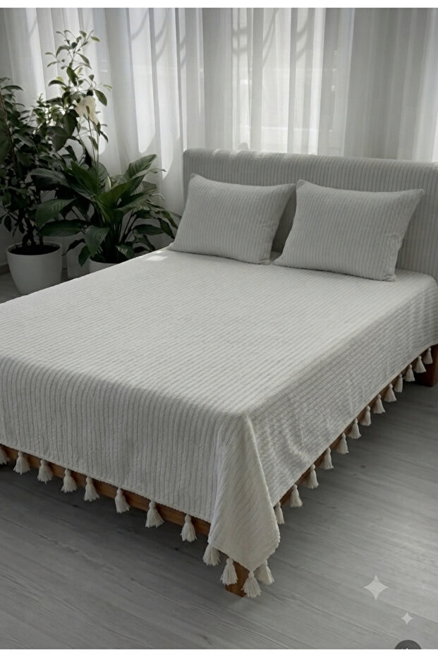 Bedspread Shaç Örgü %Cotton Double Size