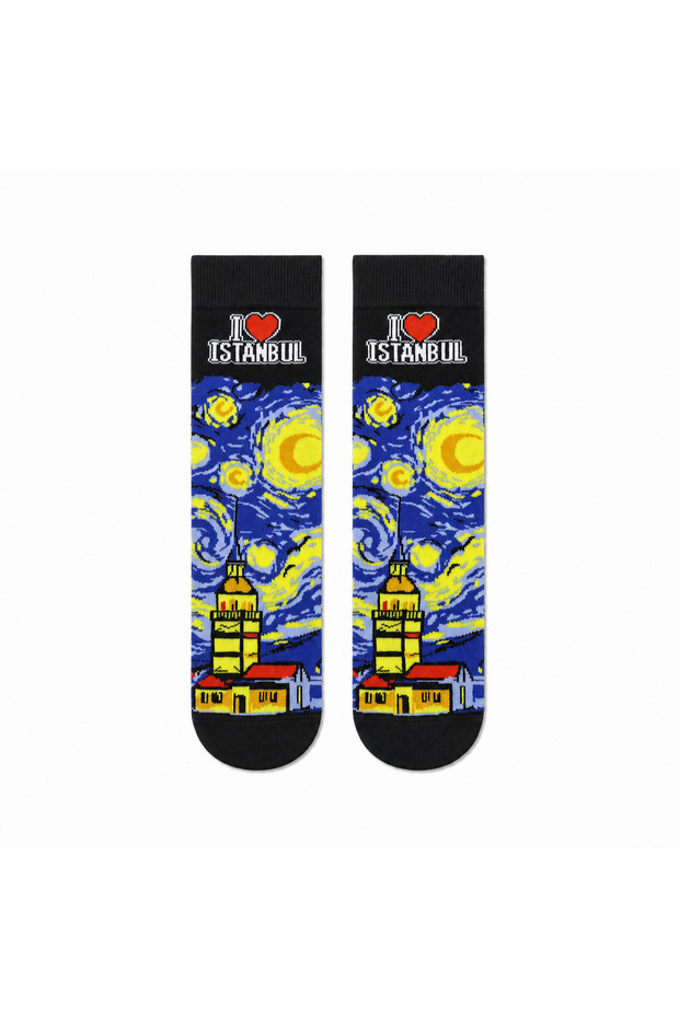Starry Night Maiden's Tower Unisex Socks