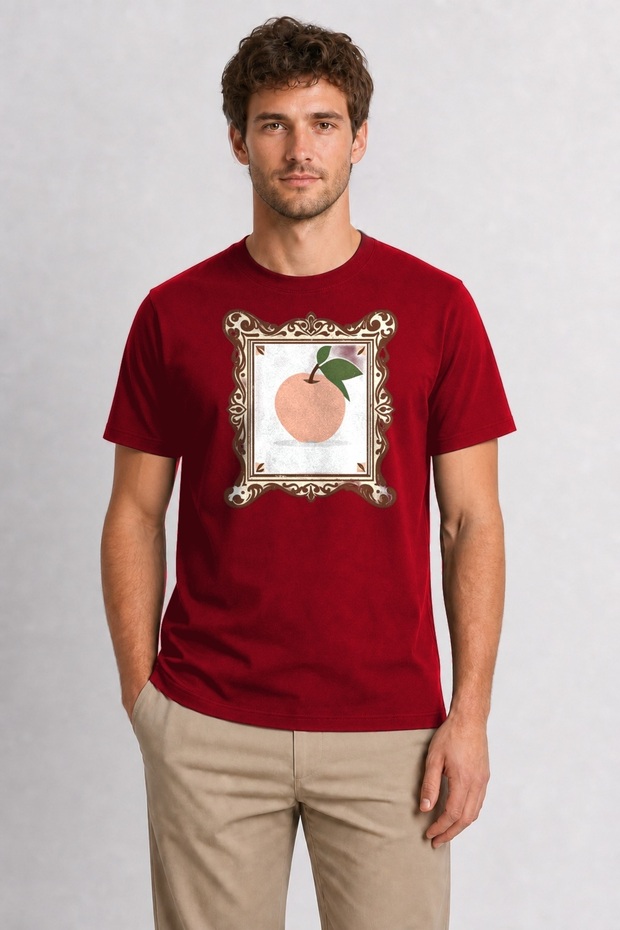 Rustic Peach Graphic T-Shirt - Red