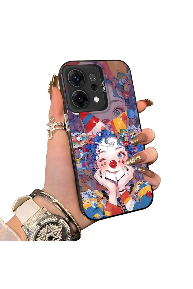 Oppo Reno 14 5g Compatible Silicone Edge Hard Back Case Couple Phone Case Girl Patterned