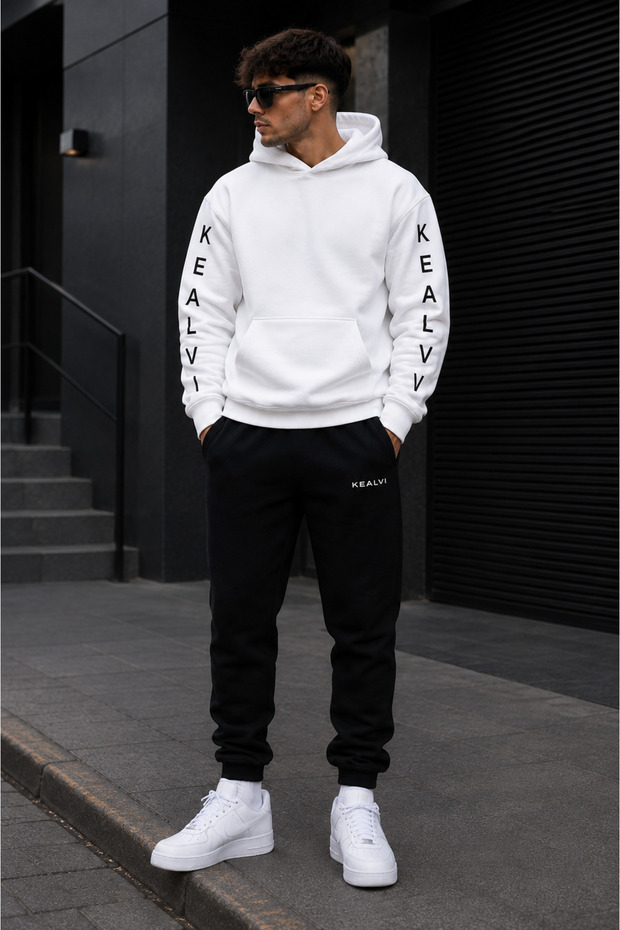 Men's Winter Hooded Tracksuit Set – Sweatshirt Jogger – Oversize Unisex