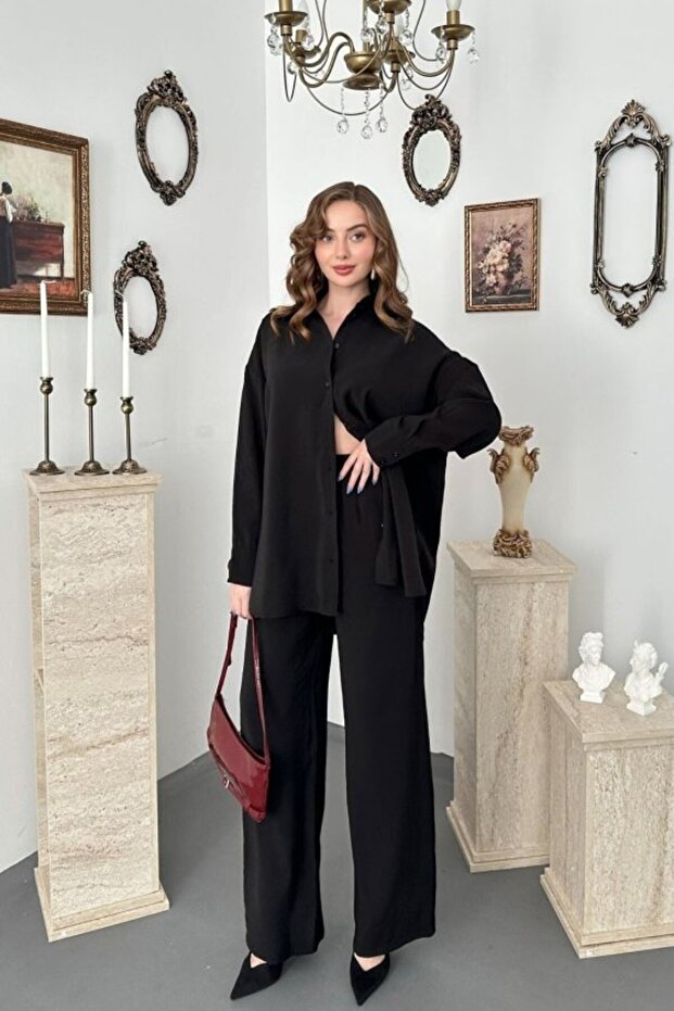 Black Shirt Double Suit Set