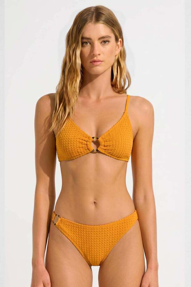 Thin Strap Bikini Set with Egyptian Accessories Mustard