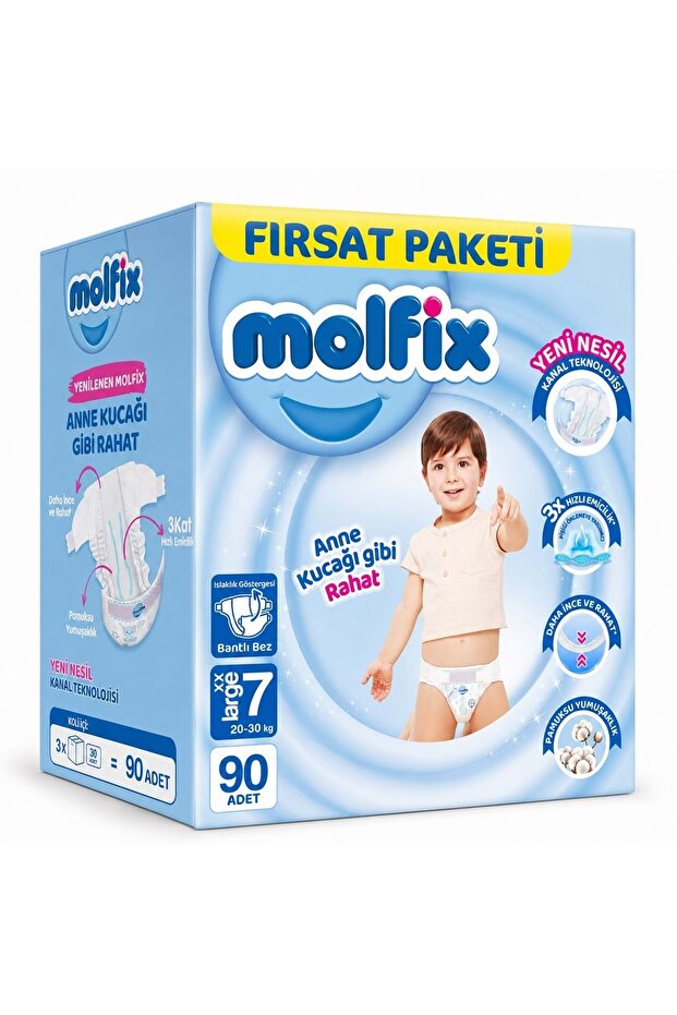 Baby Diapers Size 7 20-30 kg Xx Large 90 Pieces Monthly Deal Pk