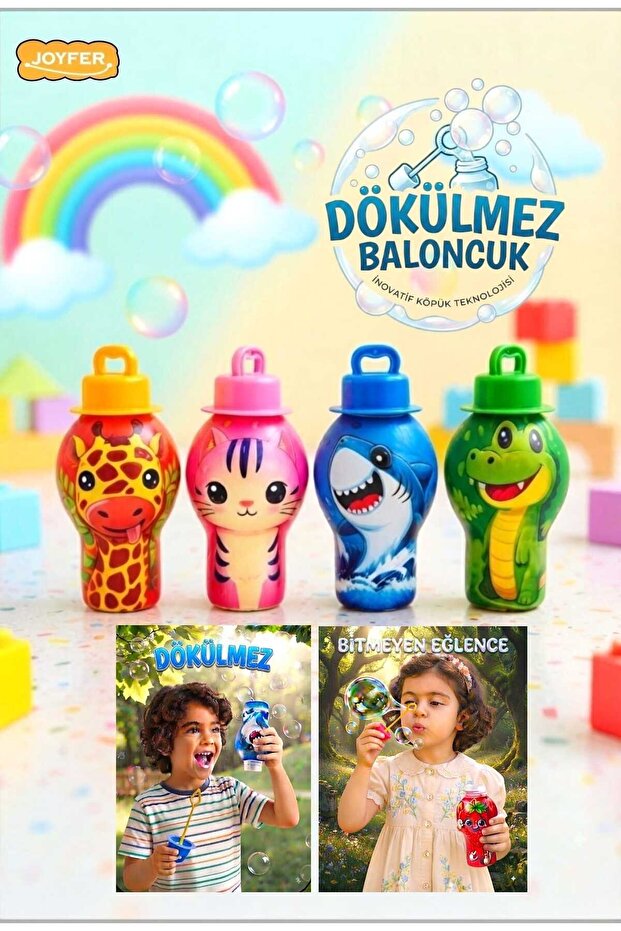 Pufix Non-Leaking Bubble Toy, Non-Leaking Bubble Bottle with Animal Figures, 1 Piece (1 Random Figure Will Be Sent)