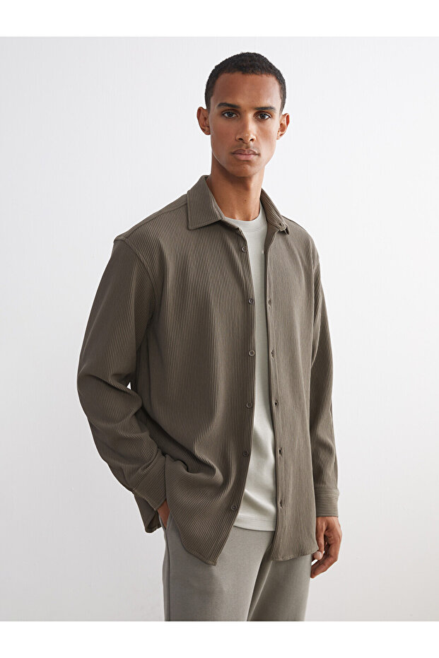Ozmarka New Season Comfortable Fit Long Sleeve Men's Shirt