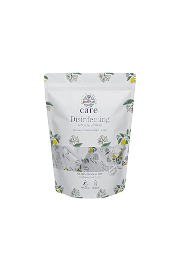 Disinfecting Antibacterial Wipes 100% Natural - Pouch (25 Pieces)