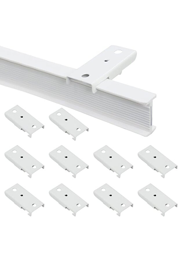 Ceiling Track Mounting Bracket, Curtain Track Bracket Slide Rail Accessories, DIY Mount for Straight or Curved Curtain Track, Side Mount or Ceiling Mount (38 Pcs)