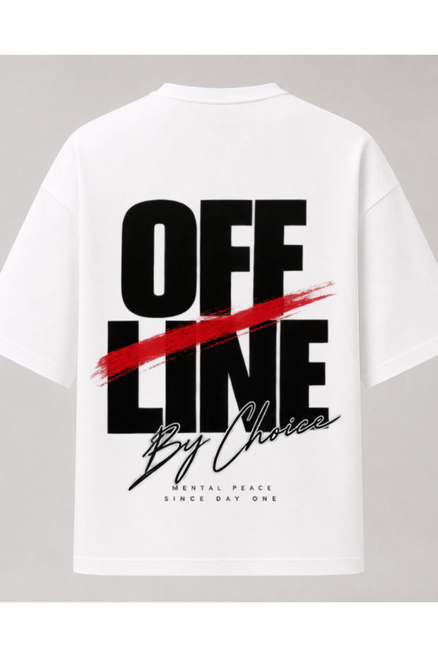 Offline by Choice Oversize T-Shirt – Typography Printed Streetwear