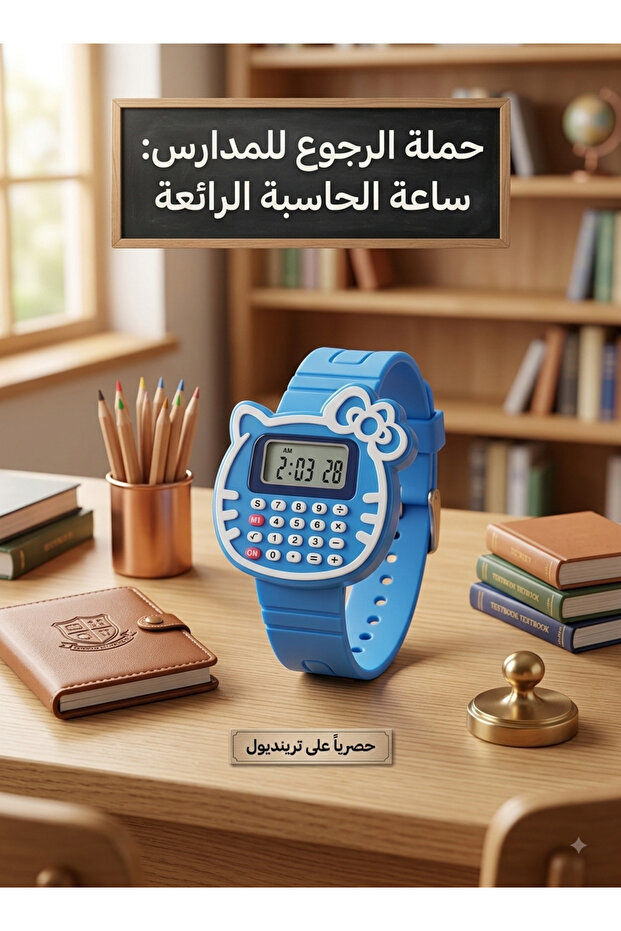 ساعة مع آلة حاسبة 2 في 1