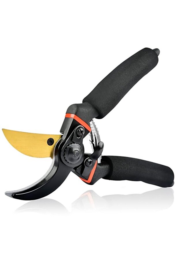 Pruning Shears for Gardening Professional Bypass Pruners and Micro-tip Scissors Sharp Stainless Steel Blade Clippers for Plant Tree Garden (Black golden eagle beak model Red and black matte model)