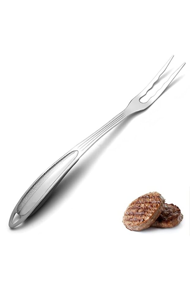 Meat Fork, Stainless Steel Meat Carving Fork, Professional BBQ & Grill Fork for Slicing & Serving Roasts, Turkey, Barbecu
