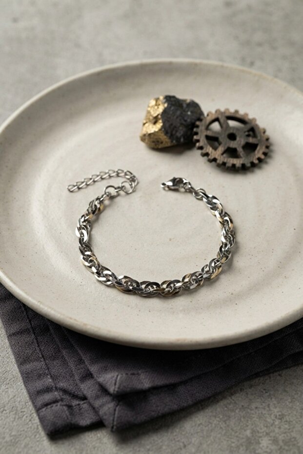 ® 316L Steel Silver Color Rope Chain Model Men's Bracelet