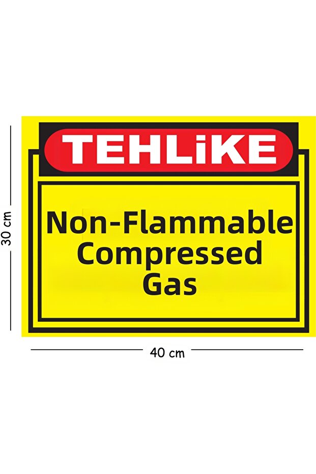 Metal Danger Non-Glare Compressed Gas 30X40 cm A3 Warning Work Safety Sign