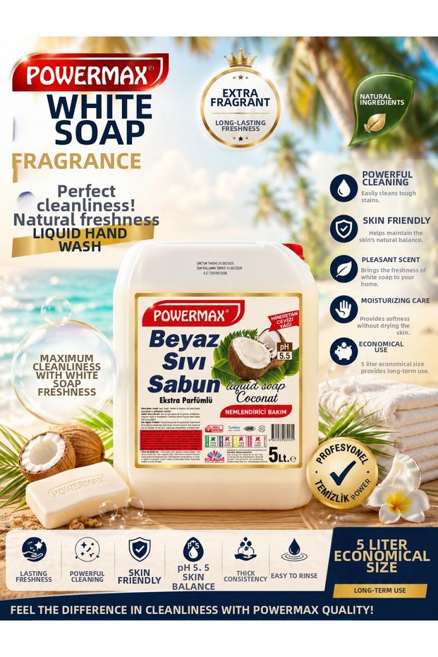 Coconut Scented Liquid Soap 5 Liters Concentrated Texture Fresh Hand Cleansing
