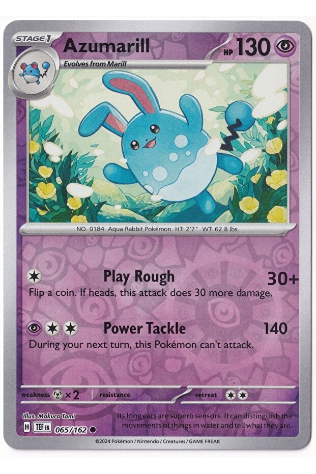 Azumarill [Reverse Holo] 065/162 - Temporal Forces - Card (Mint)