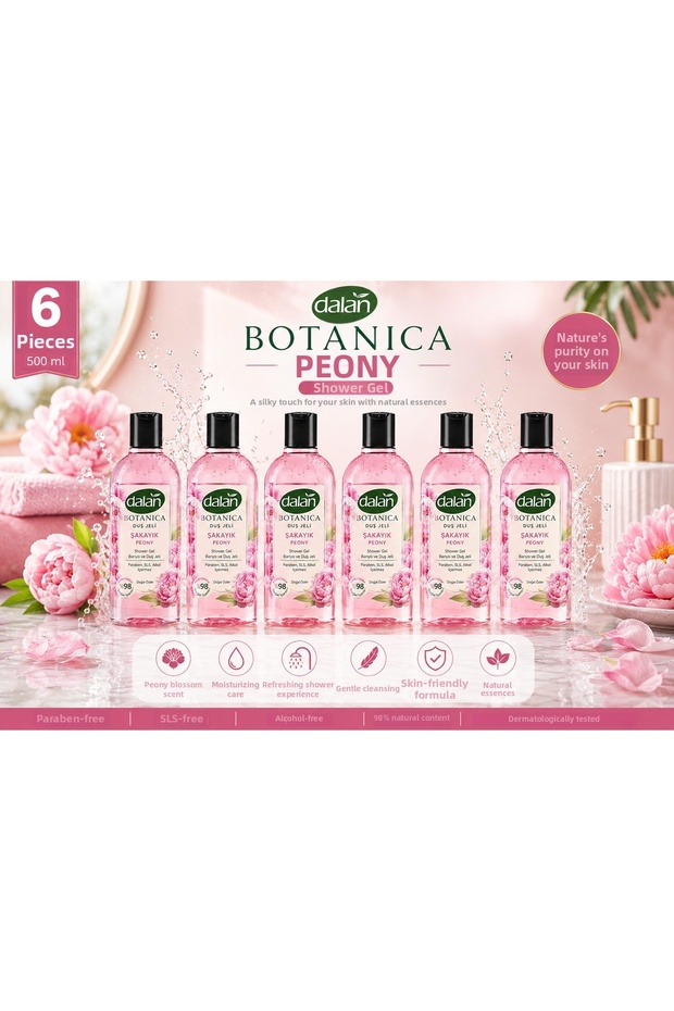 Botanica Peony Shower Gel 500 ml X 6