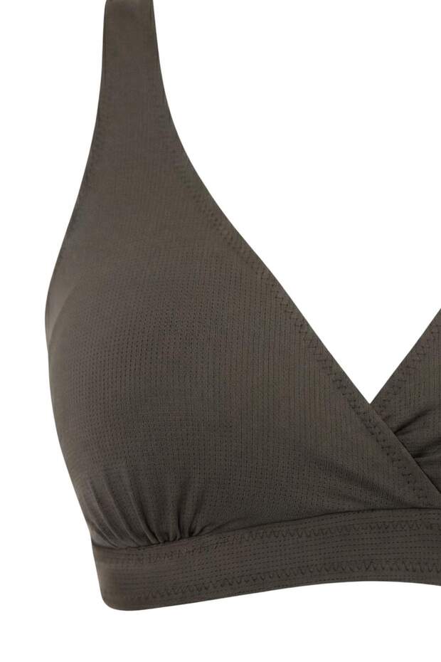 Haki Bralette Kaplı Yüksek Bel Hipster Bikini Takımı TBESS26BT00192 - 6