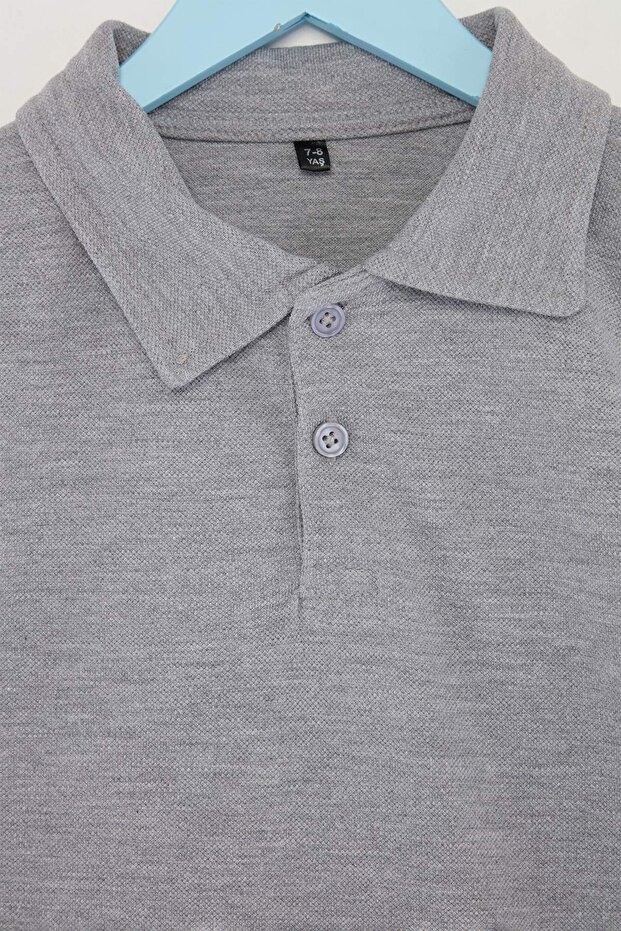 Gri Düz Örme T-Shirt TKDSS24TS00022 - 5