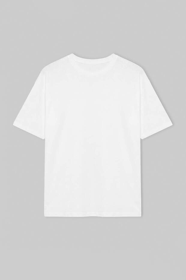 Kırmızı - Beyaz Oversize/Rahat Kesim %100 Pamuk T-Shirt TMNSS24TS00038 - 7
