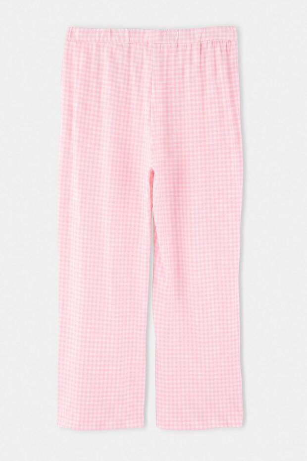 Pembe Kareli/Puantiyeli 2'li Paket Örme Büyük Beden Pijama Altı TBBAW27IA00004 - 4