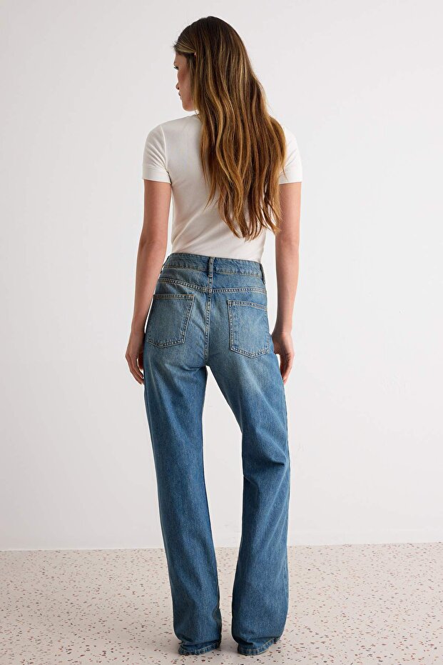 Mavi More Sustainable Yüksek Bel Wide Leg Geniş Paça %100 Pamuk Non-Stretch Jeans TWOSS24JE00020 - 4