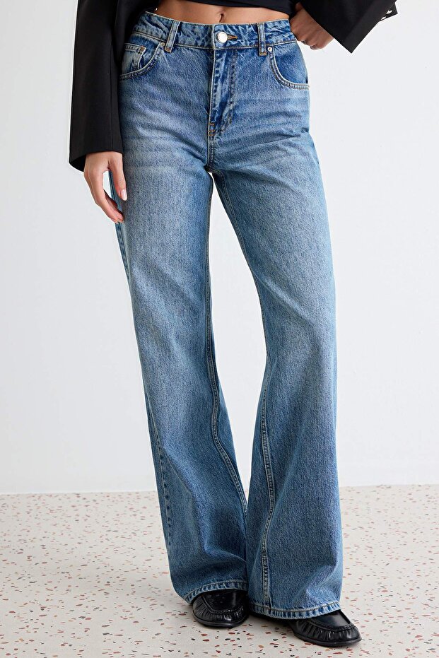 Mavi More Sustainable Normal Bel 100% Pamuk Wide Leg Geniş Paça Jeans TWOSS26JE00125 - 3