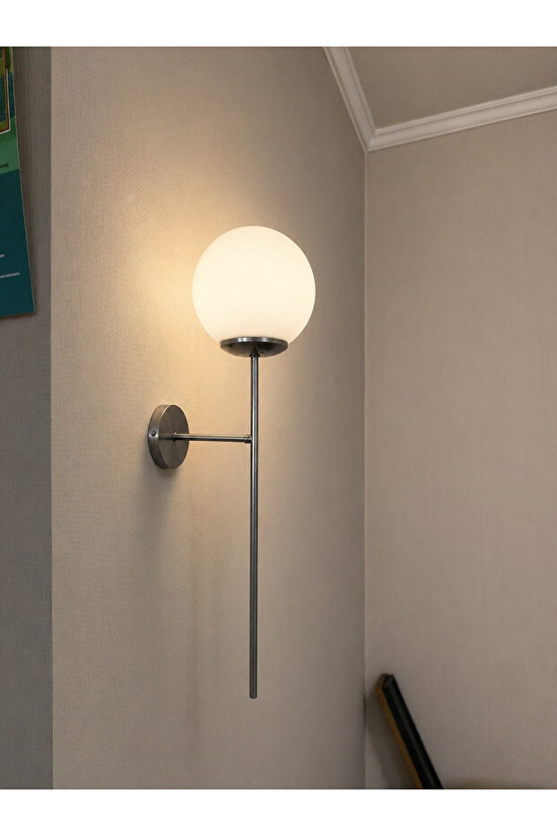 Ayli̇n Gray Case Globe Glass Wall Lamp