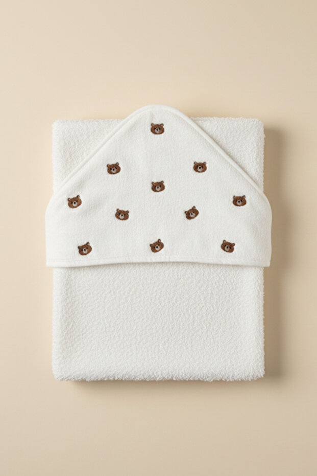 Drying Towel with Hood - 100% Cotton 0-2 Years Old