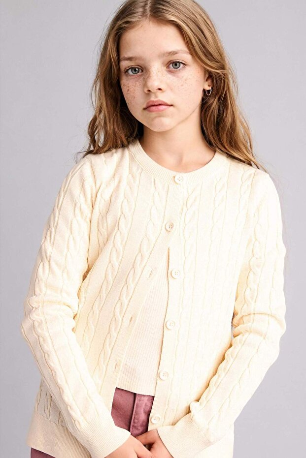 Crew Neck Cardigan for Girls G6979A826Sp