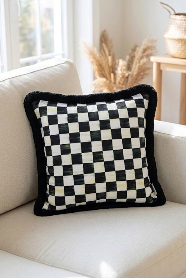 Gingham Pattern 43X43 cm Throw Pillow Cover